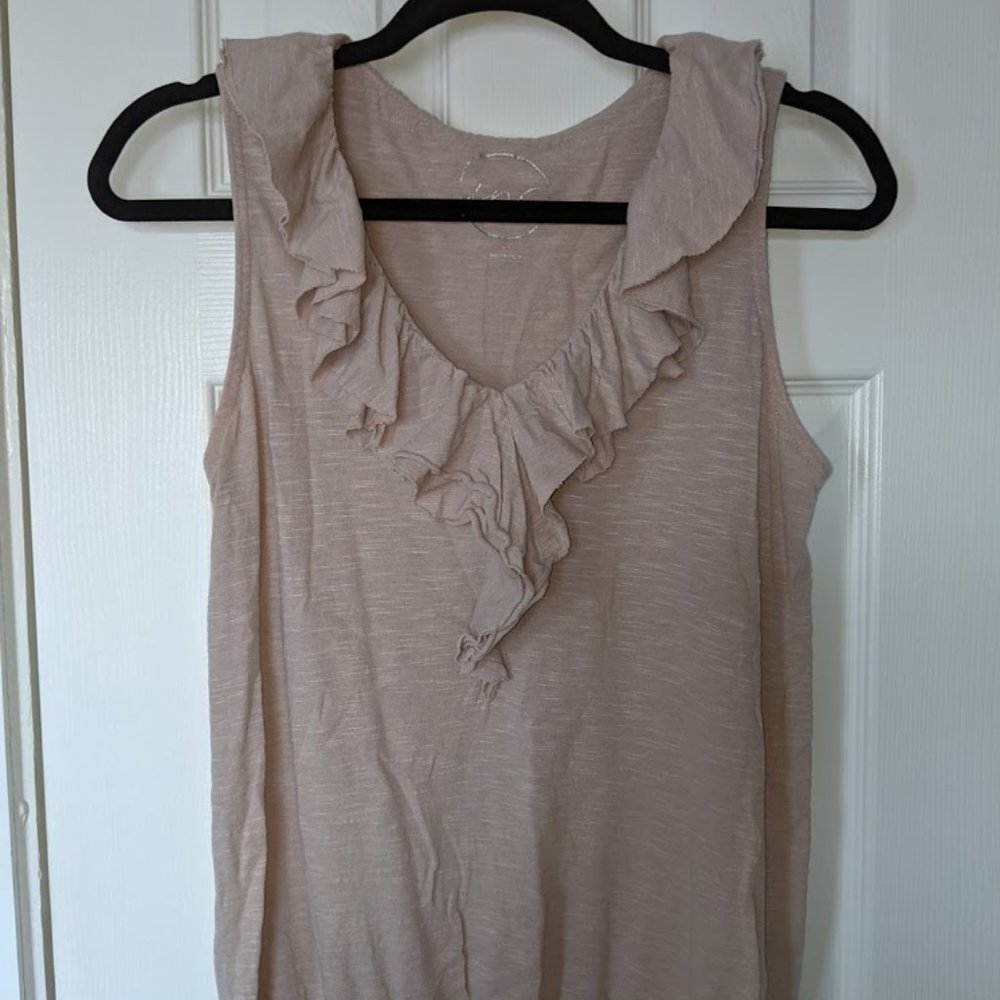 INC Ruffle Tank with scrunchy waist line